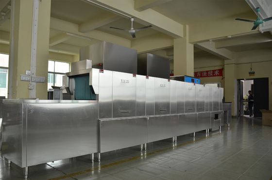 Porcellana erogatore commerciale della lavastoviglie dell'acciaio inossidabile di 1900H 7300W 850D dentro per le mense del personale fornitore